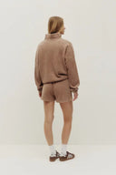 Kuwalla Ladies Bailey Waffle Washed Sand Zip Up