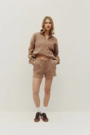 Kuwalla Ladies Bailey Waffle Washed Sand Zip Up