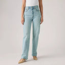 Levi Ladies Ribcage Full Length Blasted Stone Clean Denim Jean