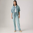 Levi Ladies Ribcage Full Length Blasted Stone Clean Denim Jean