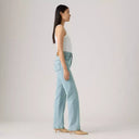 Levi Ladies Ribcage Full Length Blasted Stone Clean Denim Jean