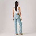 Levi Ladies Ribcage Full Length Blasted Stone Clean Denim Jean