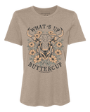 Northbound Supply Co Ladies What's Up Buttercup Brown Heather Tshirt