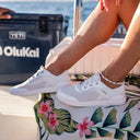 OluKai Ladies Kahakai Bright White Bright White Sneaker