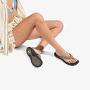 OluKai Ladies 'Ohana Warm Taupe Black Sandal
