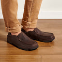 OluKai Men's Moloa Dark Wood Dark Java Leather Shoe