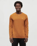 Ten Tree Men's Baker Henley Burnt Caramel Heather Longsleeve Tshirt