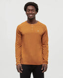 Ten Tree Men's Baker Henley Burnt Caramel Heather Longsleeve Tshirt