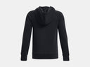 Under Armour Boys Black/White Rival Fleece Full Zip Hoodie
