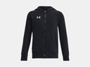 Under Armour Boys Black/White Rival Fleece Full Zip Hoodie