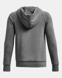 Under Armour Boys Castlerock/White Rival Fleece Full Zip Hoodie