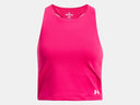 Under Armour Girls Shaded Fushia/White Motion Crop Tank