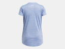 Under Armour Girls Tech Blue Tech Twist Wordmark Logo SS Tshirt