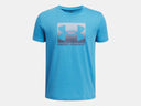Under Armour Boys Ether Blue Boxed Sports Update SS Tshirt