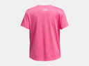 Under Armour Girls Super Pink Tech Big Logo Print SS Tshirt