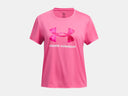 Under Armour Girls Super Pink Tech Big Logo Print SS Tshirt