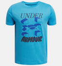 Under Armour Boys Ether Blue/Midnight Navy Split Big Logo SS Tshirt
