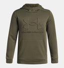 Under Armour Boys Marine Green Armour Fleece Embossed Hoodie