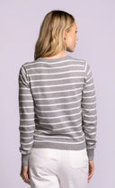 Pink Martini Ladies Armita Grey Stripe Sweater