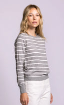Pink Martini Ladies Armita Grey Stripe Sweater