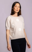 Pink Martini Ladies Beige Daisy Belle Sweater
