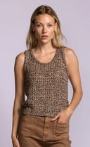 Pink Martini Ladies Brown Sancola Sweater Tank