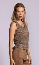 Pink Martini Ladies Brown Sancola Sweater Tank