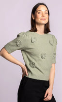 Pink Martini Ladies Green Roslyn Sweater