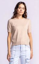 Pink Martini Ladies Taupe Sandy SS Top
