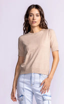 Pink Martini Ladies Taupe Sandy SS Top