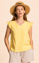 Pink Martini Ladies Yellow Lizzy Top