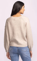 Pink Martini Ladies Beige Mon Cherry Sweater
