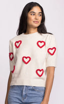 Pink Martini Ladies Off White Hart Sweater