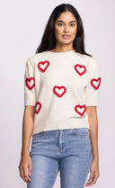 Pink Martini Ladies Off White Hart Sweater