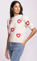 Pink Martini Ladies Off White Hart Sweater