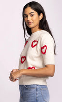 Pink Martini Ladies Off White Hart Sweater