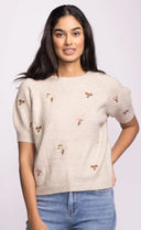 Pink Martini Ladies Beige Alva Sweater