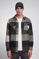 Point Zero Men's Bonded Check Pattern Leaf Shirt Jacket