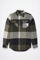 Point Zero Men's Bonded Check Pattern Leaf Shirt Jacket