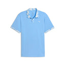 Puma Golf Men's Modalon Floral Rib Team Light Blue/Warm White Golf Polo