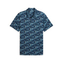 Puma Golf Men's Mattr Deco Deep Navy/Mint Jelley Golf Polo