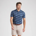 Puma Golf Men's Mattr Deco Deep Navy/Mint Jelley Golf Polo