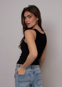 RD Style Second Skin Ladies Ralyn Black Tank Top w/Built In Bra