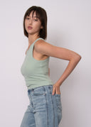 RD Style Second Skin Ladies Ralyn Ivy Green Tank Top w/Built in Bra