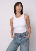 RD Style Second Skin Ladies Ralyn White Tank Top w/Built In Bra