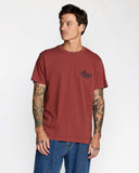 RVCA Men's Emscript Dusty Red Tshirt