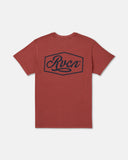 RVCA Men's Emscript Dusty Red Tshirt