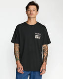 RVCA Men's Glitch Pirate Black Tshirt