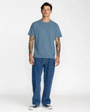 RVCA Men's Midweight Label Vintage Navy Tshirt