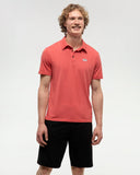 Ten Tree Mens Deep Coral Heather/Blue Haze Crabby Astir Polo
